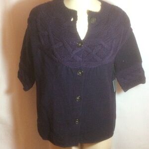 NWT Premise Navy Boiled Wool Sweater Coat SZ Large